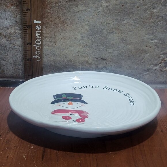 Round Snowman Snack Plate You're Snow Sweet - Picture 9 of 9
